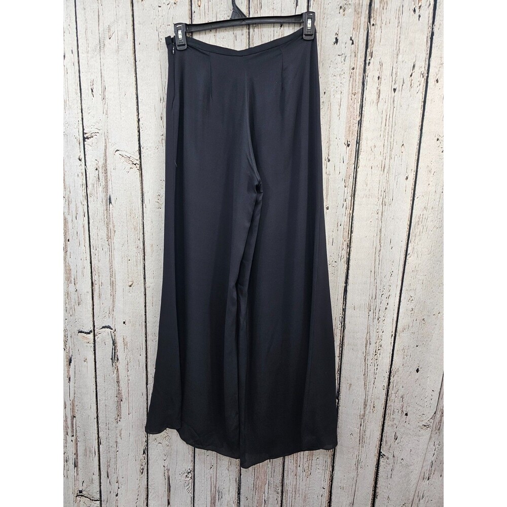 AssAR NY Black 100% Silk Wide Leg Pants Ruched Corset Set Women's 10 EUC - Picture 9 of 10